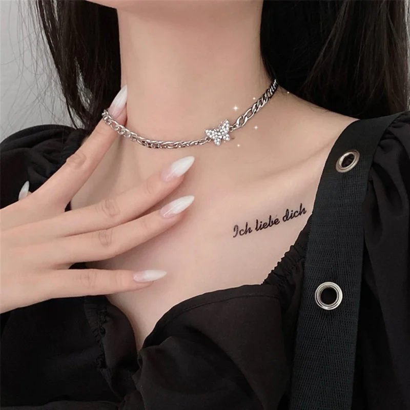 Fashion Titanium steel Necklace Shiny Crystal Rhinestone Butterfly Choker Necklace Party Statement Jewelry Gift
Fashion Titanium steel Necklace Shiny Crystal Rhinestone Butterfly Choker Necklace Party Statement Jewelry Gift