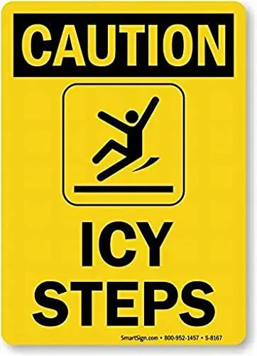Caution: Ice Steps Safety Sign 8x12 Tin Metal Signs Road Street Notice Sign
Caution: Ice Steps Safety Sign 8x12 Tin Metal Signs Road Street Notice Sign