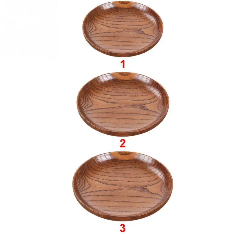 

New Tableware Household Smooth Wooden Bread dish Tray Kitchen Utensils seasoning Plate Round