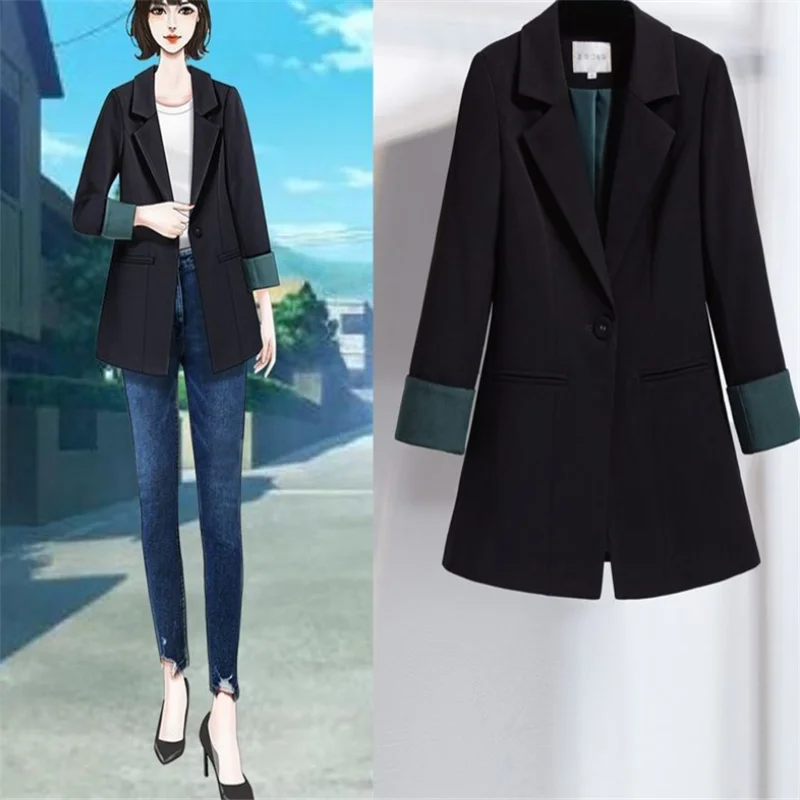 Spring Fashion Slim Black Profession Vintage Office Ladies Blazer Long Sleeve Loose Suit Coat Jacket Women Blazers Female
Spring Fashion Slim Black Profession Vintage Office Ladies Blazer Long Sleeve Loose Suit Coat Jacket Women Blazers Female