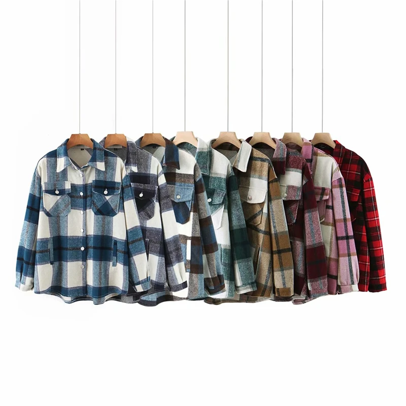 ZXQJ streetwear women woolen thick shirts 2020 autumn fashion ladies plaid shirt female chic oversize top casual girls blouses
ZXQJ streetwear women woolen thick shirts 2020 autumn fashion ladies plaid shirt female chic oversize top casual girls blouses