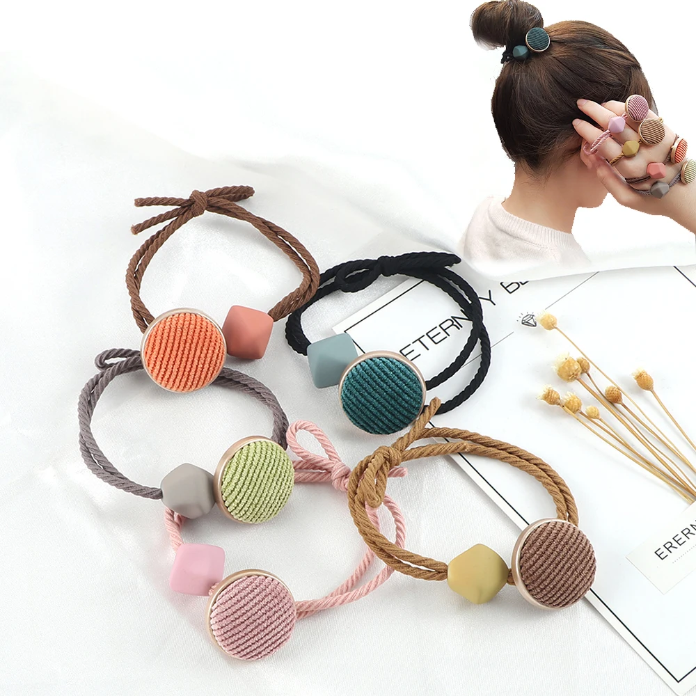 Korean Elegant Hair Rope Scrunchie Women Round Geometry Buttons Elastic Hair Rubber Bands Accessories For Girls Headdress Holder
Korean Elegant Hair Rope Scrunchie Women Round Geometry Buttons Elastic Hair Rubber Bands Accessories For Girls Headdress Holder