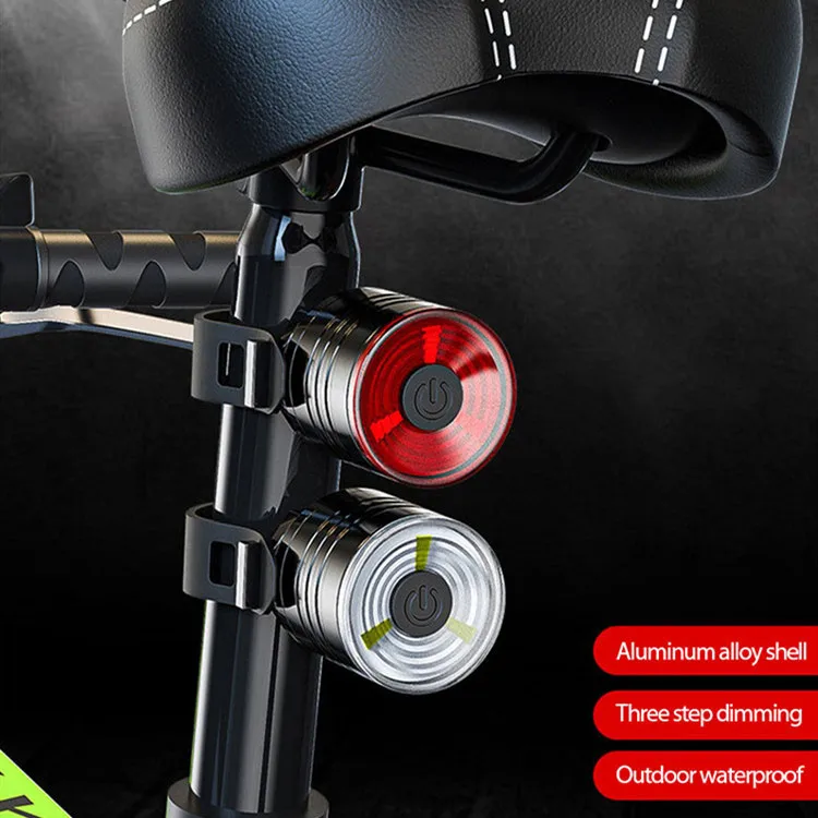 Bike MTB Light buttonbattery chargeable Cycling Helmet Headlight Waterproof Bicycle Rear Taillight Lamp Flashlight | Спорт и
