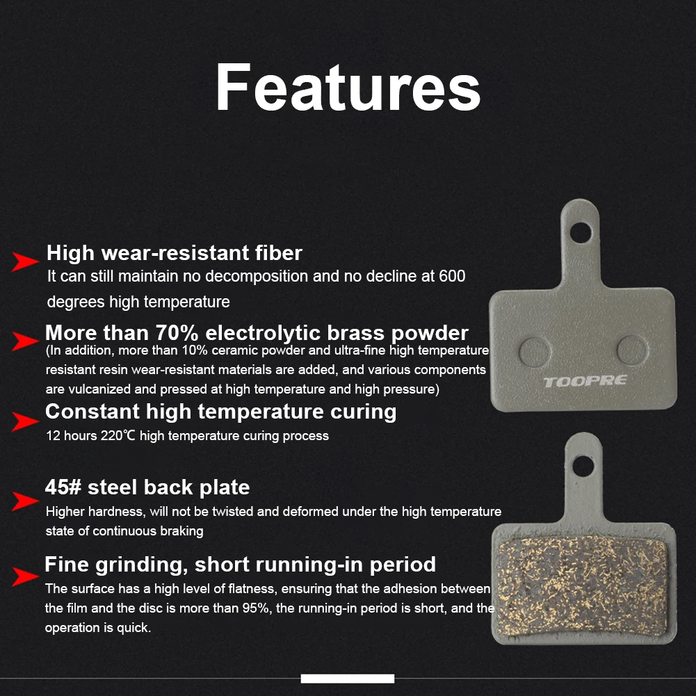 All-metal Bicycle Disc Brake Pads High Temperature Resistance No Disc Damage Durable No Deform Mountain Bike Disc Brake Pads Set
All-metal Bicycle Disc Brake Pads High Temperature Resistance No Disc Damage Durable No Deform Mountain Bike Disc Brake Pads Set