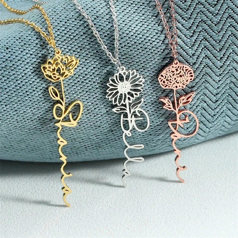 Custom Name Necklace Handwriting Style With Flower Personalized Name Jewelry Customized Nameplate Necklace Gift
Custom Name Necklace Handwriting Style With Flower Personalized Name Jewelry Customized Nameplate Necklace Gift