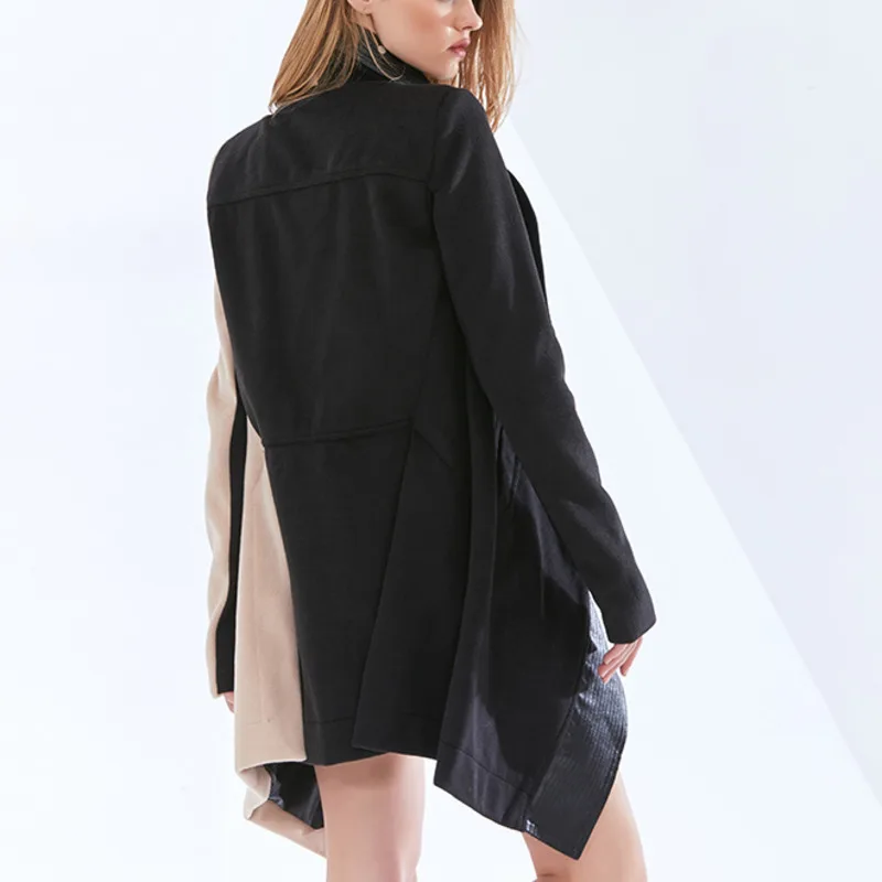 SONDR Casual Patchwork PU Leather Jacket For Women Lapel Long Sleeve Irregular Hem Jackets Female Fashion Clothing New 2021
SONDR Casual Patchwork PU Leather Jacket For Women Lapel Long Sleeve Irregular Hem Jackets Female Fashion Clothing New 2021
