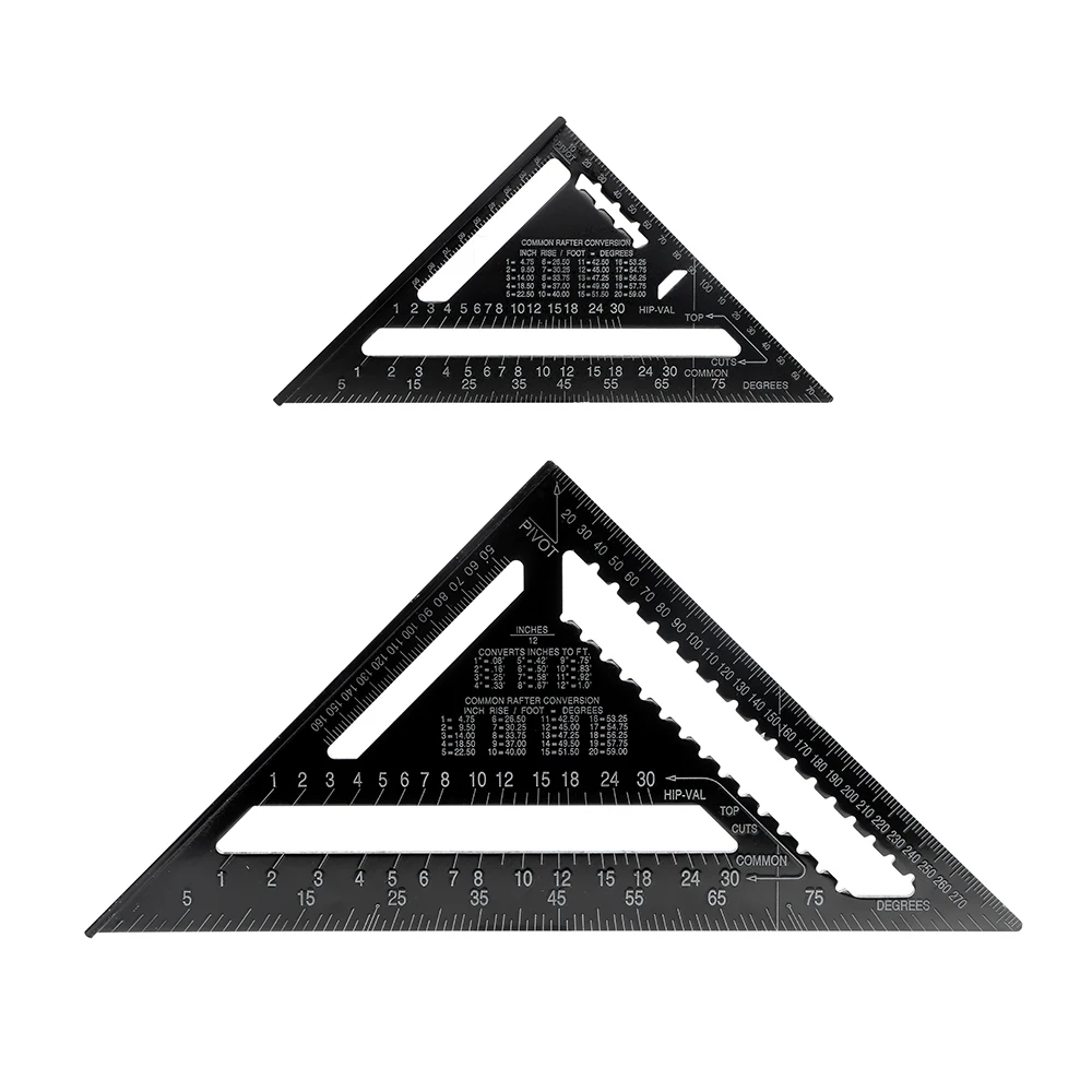 DIYWORK Speed Square Roofing 12inch Triangle Ruler 7inch Metric System Measuring Ruler Aluminum Alloy Gauge 
DIYWORK Speed Square Roofing 12inch Triangle Ruler 7inch Metric System Measuring Ruler Aluminum Alloy Gauge