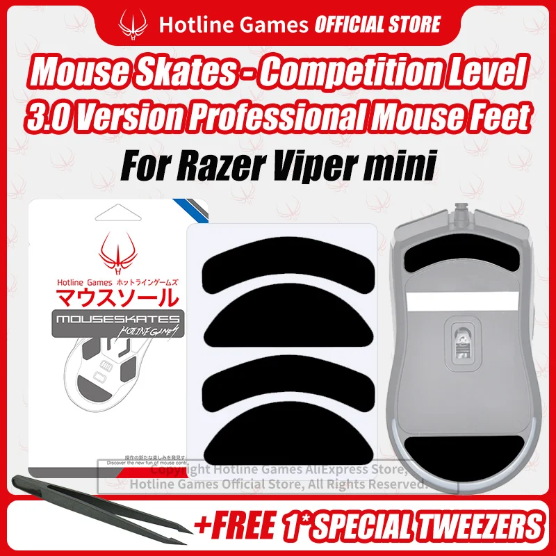 Hotline Games 3.0 Competition Level Mouse Skates Mouse Feet Pad for Razer ViperMini Mouse 0.28mm/0.7mm Thickness 
Hotline Games 3.0 Competition Level Mouse Skates Mouse Feet Pad for Razer ViperMini Mouse 0.28mm/0.7mm Thickness