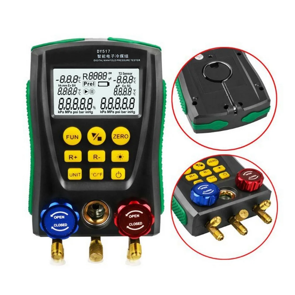 0~6000 Kpa Manifold Pressure Gauge Refrigeration Digital Vacuum Pressure Manifold Temperature Tester Pressure Tester
0~6000 Kpa Manifold Pressure Gauge Refrigeration Digital Vacuum Pressure Manifold Temperature Tester Pressure Tester