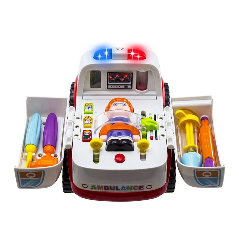 Highly Simulated Ambulance Car Toy with Music & Lights for Baby Toddlers 2-IN-1 Pretend Doctor Toy Set Kit for Children Gift
Highly Simulated Ambulance Car Toy with Music & Lights for Baby Toddlers 2-IN-1 Pretend Doctor Toy Set Kit for Children Gift