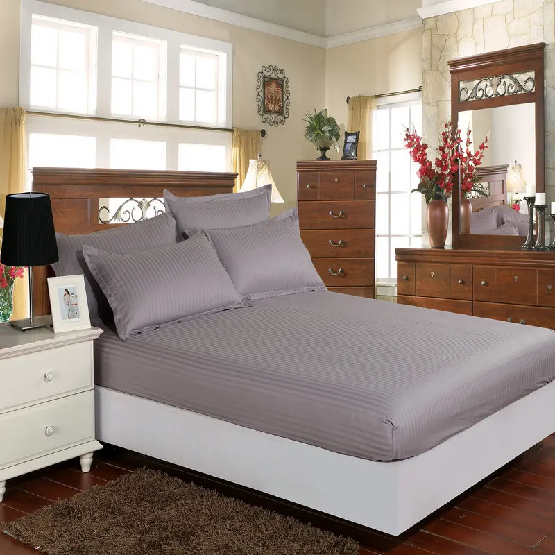 100% Cotton Solid Color Fitted Sheet Stripe Mattress Cover Four Corners With Elastic Band Bed Sheet Hotel bedding wholesale 
100% Cotton Solid Color Fitted Sheet Stripe Mattress Cover Four Corners With Elastic Band Bed Sheet Hotel bedding wholesale