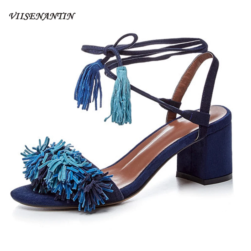 Fashion Genuine Leather Open Toe All-match Thick High Heel Fairy Party Sandals Summer New Style Tassel Strap Beach Holiday Shoes
Fashion Genuine Leather Open Toe All-match Thick High Heel Fairy Party Sandals Summer New Style Tassel Strap Beach Holiday Shoes