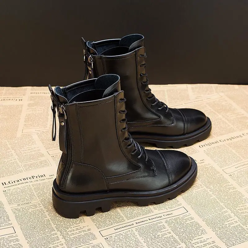 Women's Winter Boots Leather Shoes British Style Short Boots Autumn Winter Plus Velvet Platform Shoes Leather Boots 2020 New
Women's Winter Boots Leather Shoes British Style Short Boots Autumn Winter Plus Velvet Platform Shoes Leather Boots 2020 New