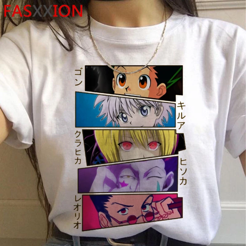 Hunter x hunter killua zoldyck kurapika hxh Мужская футболка с японским принтом 2021 одежда для пар |