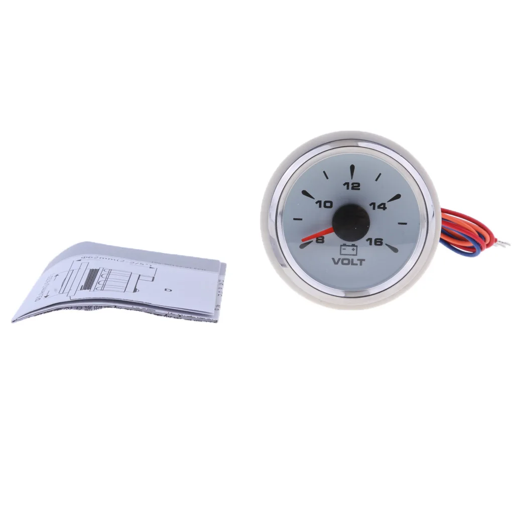 Universal 52mm Voltmeter Gauge 8-16V for Boat Truck RV Marine White Face Dial Chrome Ring
Universal 52mm Voltmeter Gauge 8-16V for Boat Truck RV Marine White Face Dial Chrome Ring