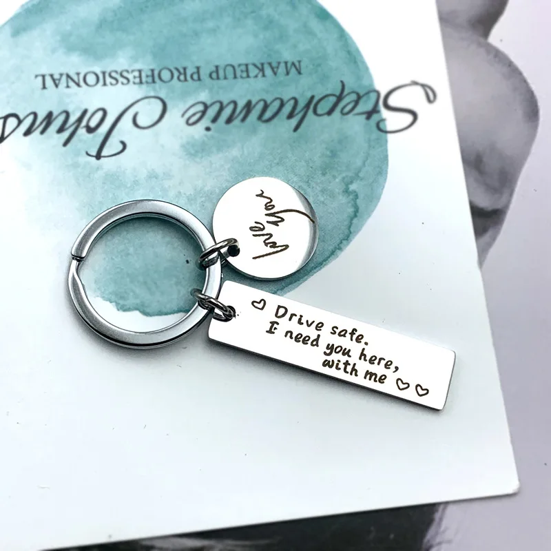 safe driving stainless steel lettering keychain for boyfriend girlfriend drive safe I need you here with me valentines gift
safe driving stainless steel lettering keychain for boyfriend girlfriend drive safe I need you here with me valentines gift