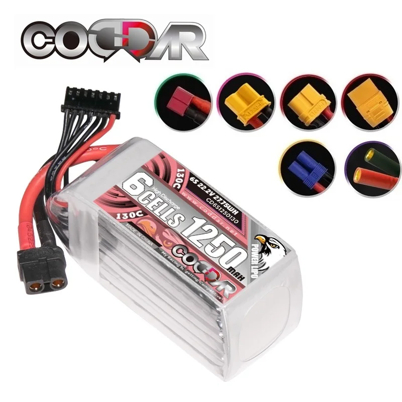 CODDAR 1250mAh 6S 22,2 V 130C твердый корпус LiPo LiHV Аккумулятор для 1:8 1/8 RC Car Four Drive Off-Road Boat
CODDAR 1250mAh 6S 22,2 V 130C твердый корпус LiPo LiHV Аккумулятор для 1:8 1/8 RC Car Four Drive Off-Road Boat