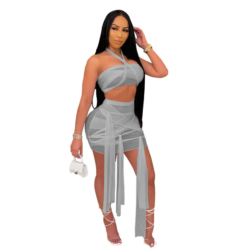 Women’s Sexy Tube Tops and Skirt Suit Fashion Solid Color Halter Tops and Bandage Tight Short Skirt
Women’s Sexy Tube Tops and Skirt Suit Fashion Solid Color Halter Tops and Bandage Tight Short Skirt