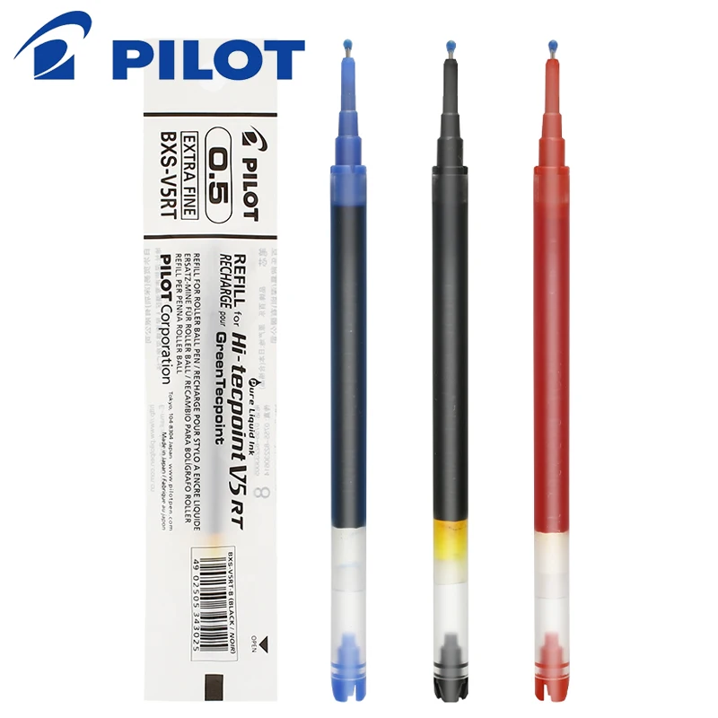 

Pilot BXS-V5RT(VR5) Gel Ink Pen Refill for Hi-Techpoint BXRT-V5/GR5 Liquid Ink 0.5mm Rollerball Pen Black /Blue /Red Colors