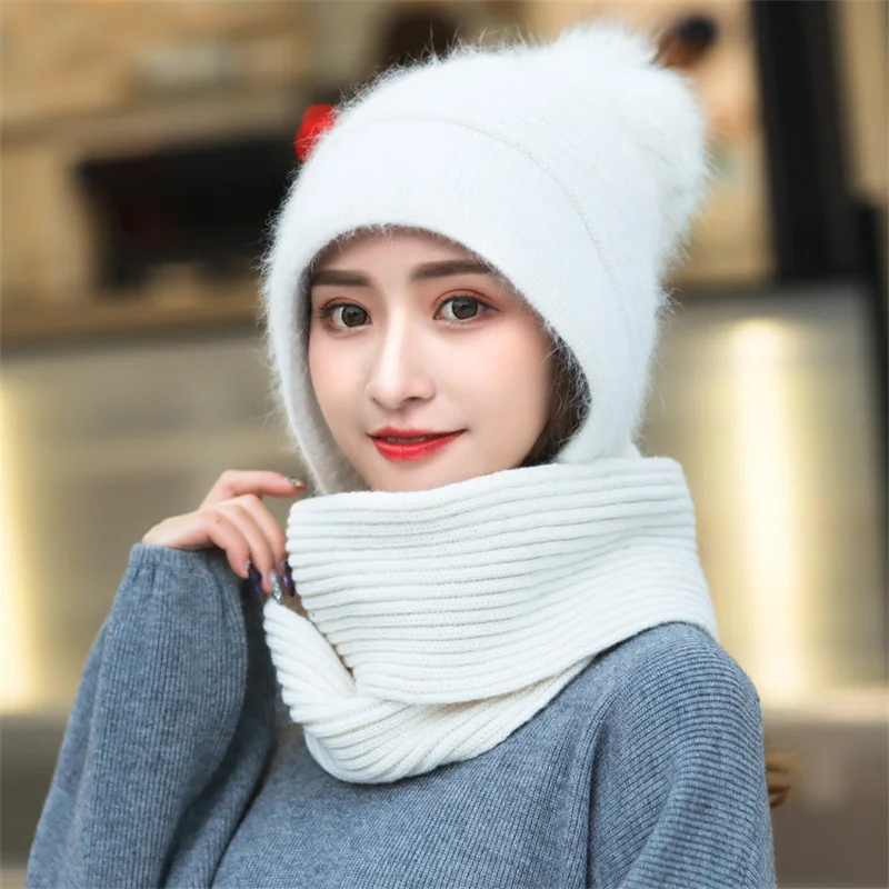 Fashion Female Winter Knitted Scarf Hats Set Solid Color Thick Knit Warm Beanies Hat For Women Windproof Warmer One Piece Hat
Fashion Female Winter Knitted Scarf Hats Set Solid Color Thick Knit Warm Beanies Hat For Women Windproof Warmer One Piece Hat