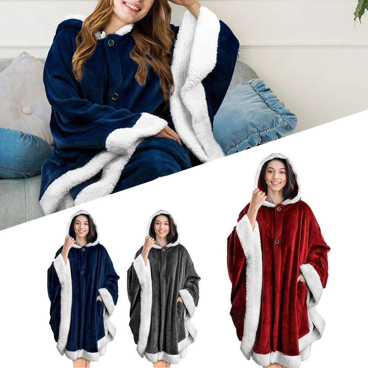 Winter Sherpa Blanket With Sleeves Ultra Plush Fleece Sweatshirt Blanket Hoodie Pink Grey Wine Blue Warm Flannel Hooded Blankets
Winter Sherpa Blanket With Sleeves Ultra Plush Fleece Sweatshirt Blanket Hoodie Pink Grey Wine Blue Warm Flannel Hooded Blankets