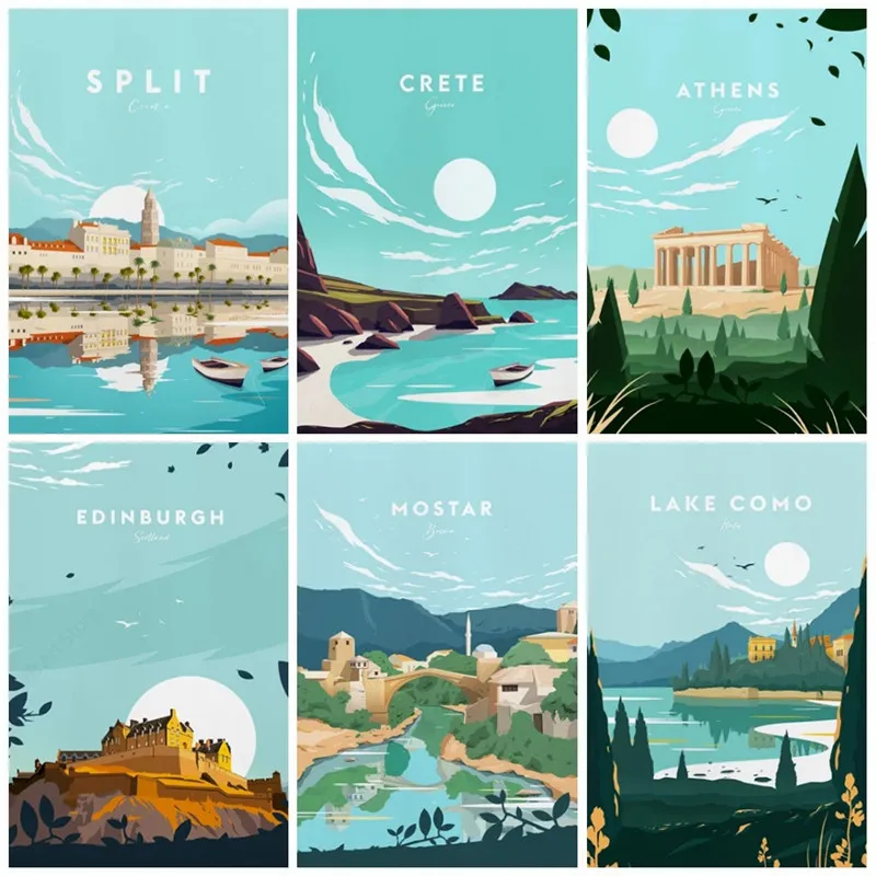 Edinburgh Paris London Crete Banff National Papk Travel City Poster Tourist Scenery Canvas Painting Wall Art Home Room Decor
Edinburgh Paris London Crete Banff National Papk Travel City Poster Tourist Scenery Canvas Painting Wall Art Home Room Decor