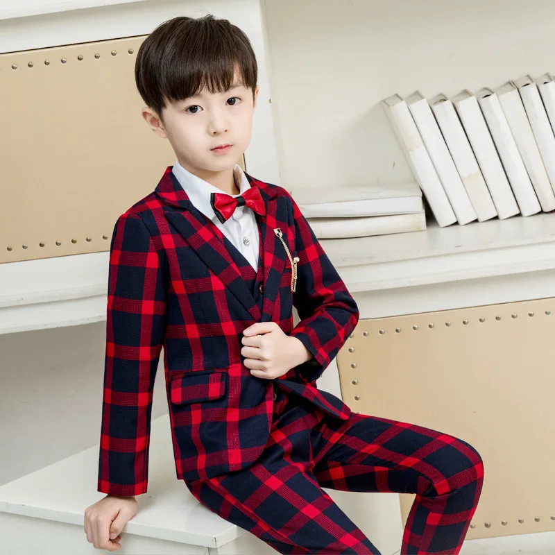 Boys Plaid Suit Jacket Kids Checked Formal Tuxedo Dress 3 Pcs Clothes Sets Child Wedding Party Ring Bearer Blazer Pant Costumes
Boys Plaid Suit Jacket Kids Checked Formal Tuxedo Dress 3 Pcs Clothes Sets Child Wedding Party Ring Bearer Blazer Pant Costumes