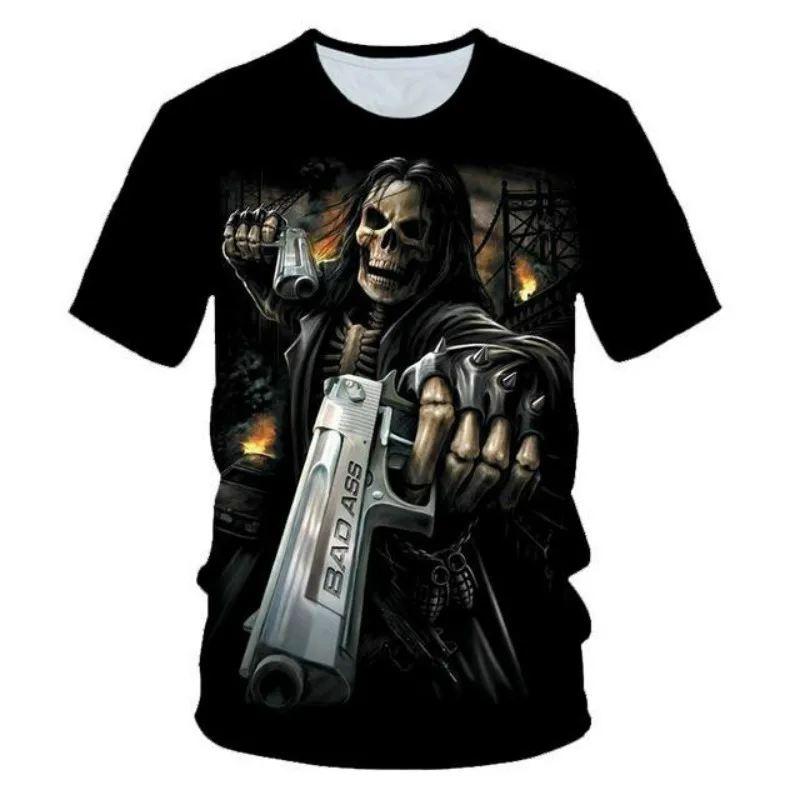 The latest men's 3D printing fashion and handsome motorcycle skull rider short-sleeved T-shirt for 2021
The latest men's 3D printing fashion and handsome motorcycle skull rider short-sleeved T-shirt for 2021