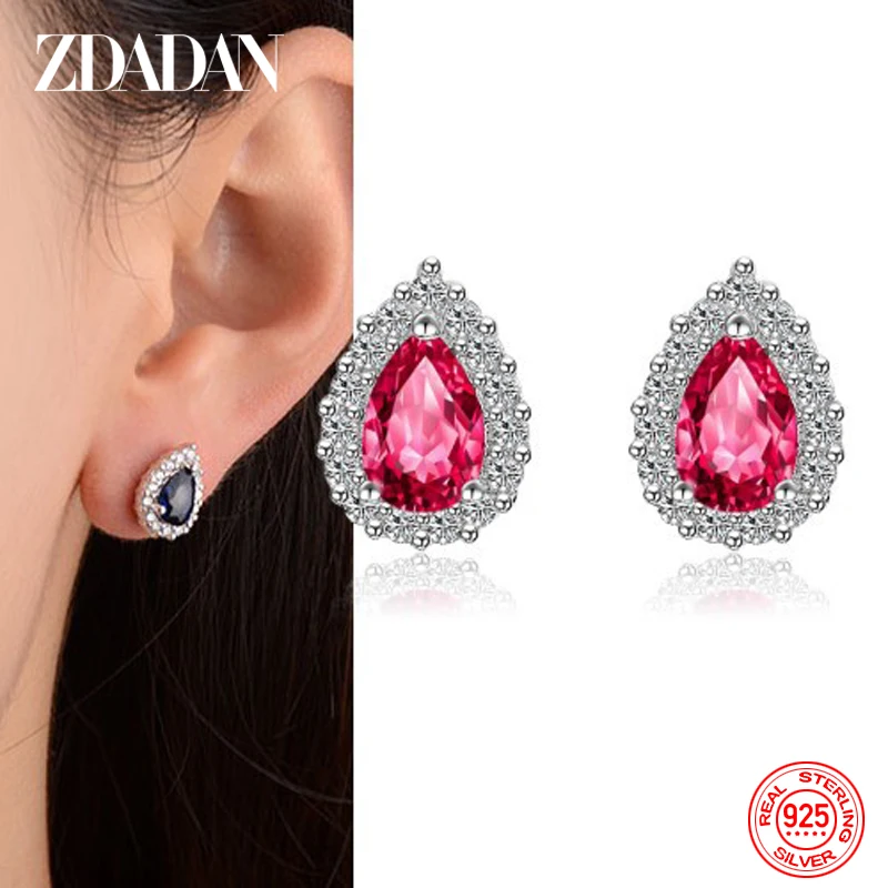 ZDADAN 925 Sterling Silver Charm Oval Red Crystal Earrings For Women Fashion Wedding Jewelry
ZDADAN 925 Sterling Silver Charm Oval Red Crystal Earrings For Women Fashion Wedding Jewelry