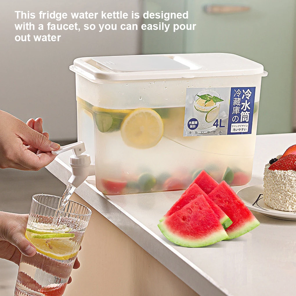 4L Cold Kettle with Faucet Refrigerator Fruit Teapot Summer Household Lemonade Bottle Large Capacity Ice Water Cool Bucket
4L Cold Kettle with Faucet Refrigerator Fruit Teapot Summer Household Lemonade Bottle Large Capacity Ice Water Cool Bucket