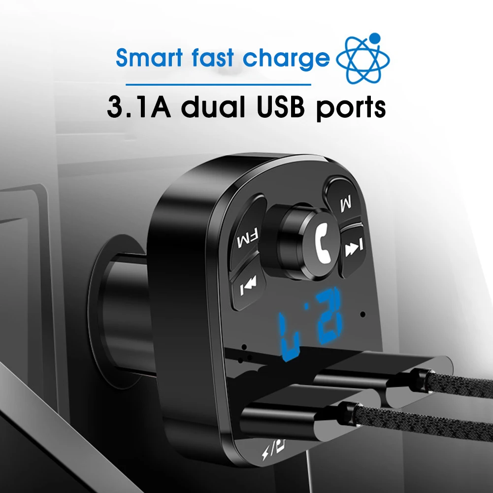 Магнитола автомобильный Bluetooth50FM передатчик MP3-плеер с 3,1a двойным USB-портом для быстрой зарядки аккумулятора монитор напряжения
Магнитола автомобильный Bluetooth50FM передатчик MP3-плеер с 3,1a двойным USB-портом для быстрой зарядки аккумулятора монитор напряжения
