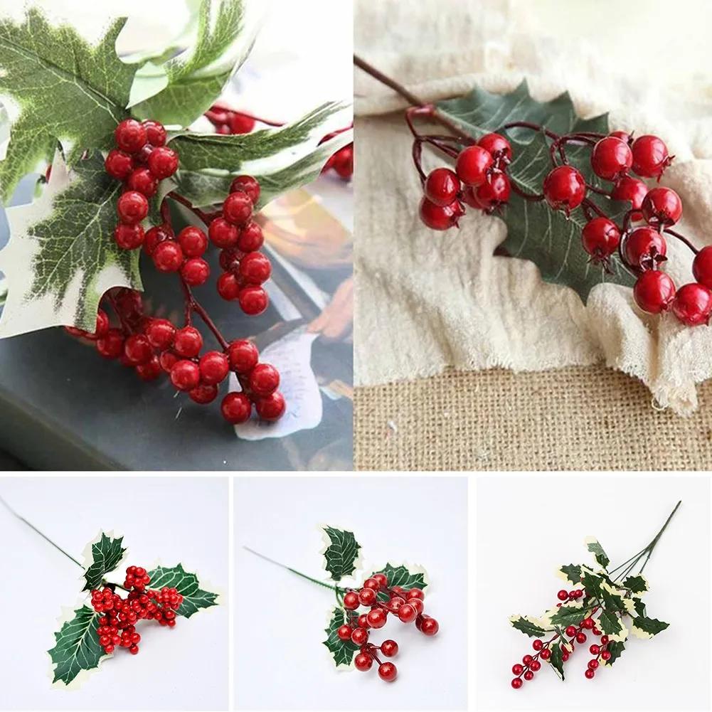 Simulation Christmas Red Berry Branch Foam Artificial Flowers DIY Wedding Artificial Dried Flowers For Home Decorations
Simulation Christmas Red Berry Branch Foam Artificial Flowers DIY Wedding Artificial Dried Flowers For Home Decorations