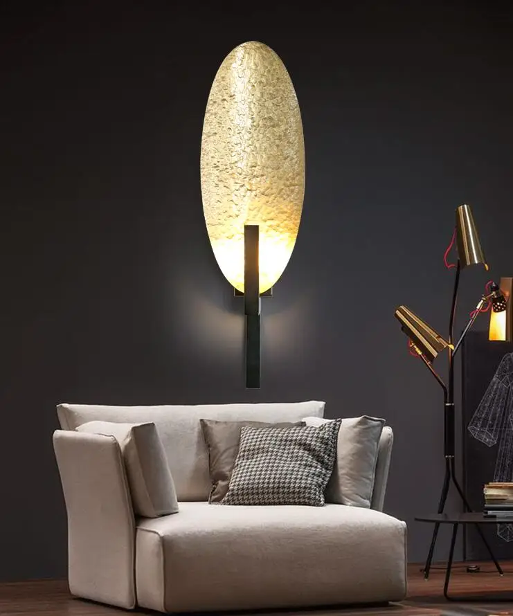 All copper post-modern minimalist wall lamp living room bedroom bedside personality designer model clothing store mirror fr | Лампы и