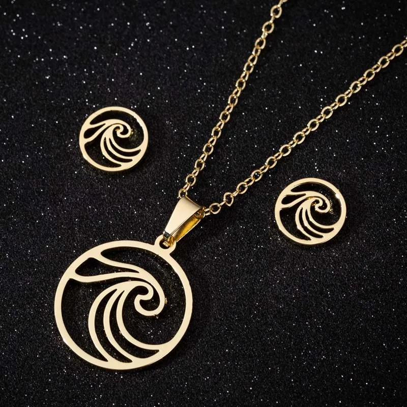 Hfarich Women Kids Holiday Beach Surfing Accessories Naszyjnik Fashion Strong Ocean Sea Wave Gold Steel Jewelry Sets Wholesale
Hfarich Women Kids Holiday Beach Surfing Accessories Naszyjnik Fashion Strong Ocean Sea Wave Gold Steel Jewelry Sets Wholesale