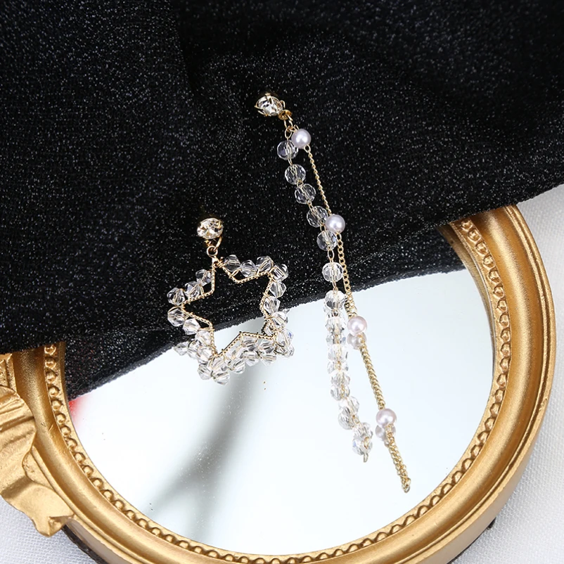 Silver Plated Needle Simulated Pearl Drop Dangle Earrings Shining Star Beaded Crystal Jewelry For Girls
Silver Plated Needle Simulated Pearl Drop Dangle Earrings Shining Star Beaded Crystal Jewelry For Girls