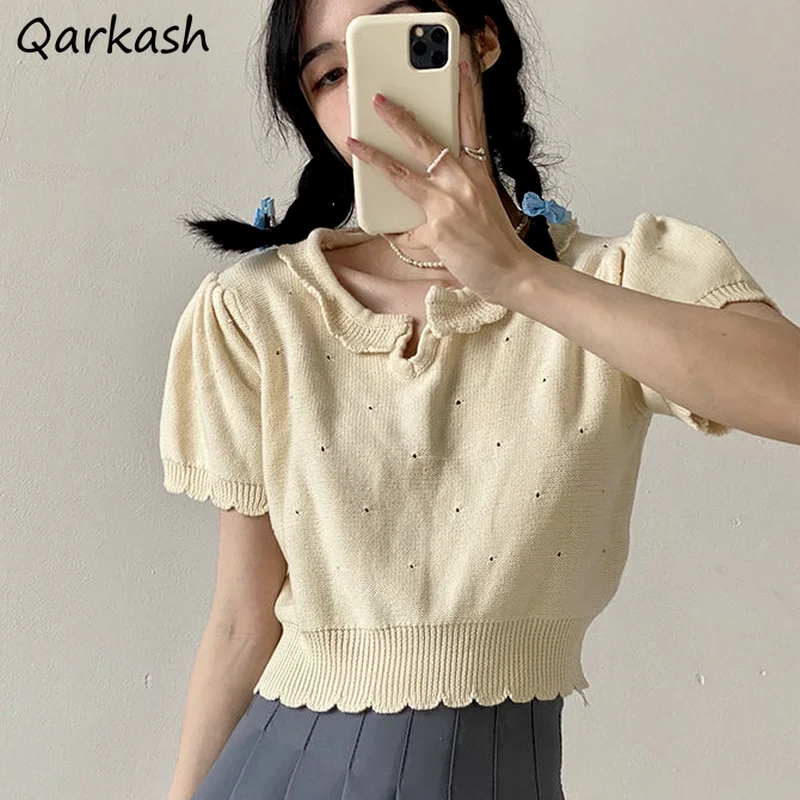 T-shirts Women Crops Basic Vintage Light Soft Summer Lady Cute Girls Knitted Casual Puff Sleeve Fashion Street Style Vacation
T-shirts Women Crops Basic Vintage Light Soft Summer Lady Cute Girls Knitted Casual Puff Sleeve Fashion Street Style Vacation