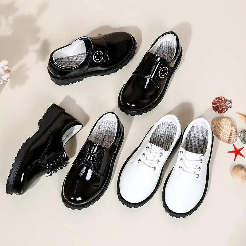 2021 New Spring and Autumn Boys' Leather Shoes Soft Sole Show Black British Style Children's All-match Shoes Kids Dress Shoes
2021 New Spring and Autumn Boys' Leather Shoes Soft Sole Show Black British Style Children's All-match Shoes Kids Dress Shoes