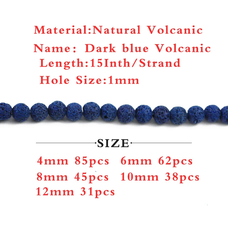 Natural Stone Dark blue Volcanic Lava Beads Round Loose Spacers Beads For Jewelry Making DIY Bracelets Accessories 4/6/8/10/12M
Natural Stone Dark blue Volcanic Lava Beads Round Loose Spacers Beads For Jewelry Making DIY Bracelets Accessories 4/6/8/10/12M