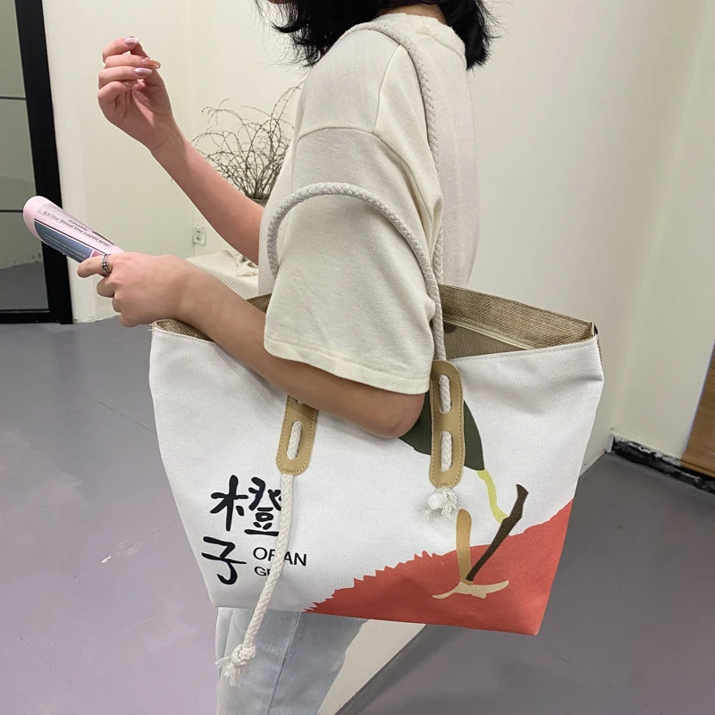 Ladies Fashion New Printed Canvas One Shoulder Handbag Large Capacity Leisure Shopping Travel Beach Tote Bag For Women
Ladies Fashion New Printed Canvas One Shoulder Handbag Large Capacity Leisure Shopping Travel Beach Tote Bag For Women