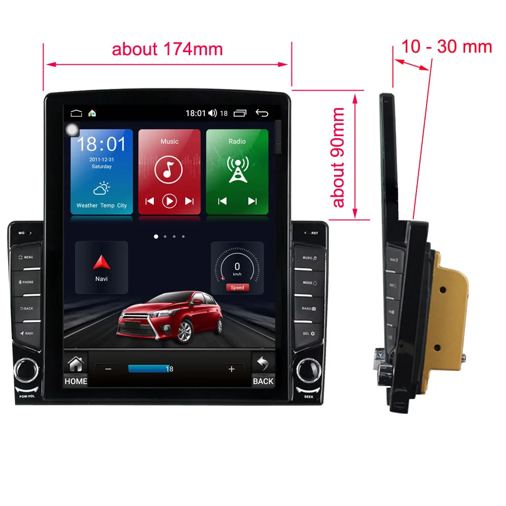

Navi Head Unit Car IPS DSP Audio Radio Multimedia Tesla Player Android 10 64GB For TOYOTA Corolla 2007-2011 GPS
