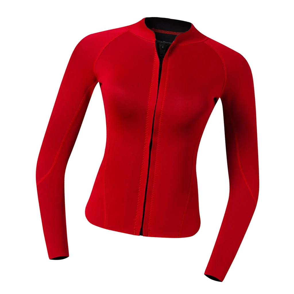 Premium 2mm Neoprene Women Wetsuit Front Zipper For Scuba Diving Swimming Top Red | Спорт и развлечения