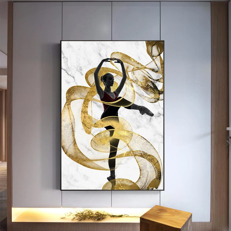 Ballet Dancer Gold Ribbon Poster Wall Art Canvas Painting and printing Nordic Morden Wall Photo For Llivingroom Home Decoration
Ballet Dancer Gold Ribbon Poster Wall Art Canvas Painting and printing Nordic Morden Wall Photo For Llivingroom Home Decoration