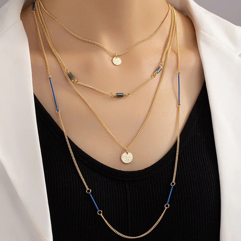 Ins Gold Chain Triple Layers Blue Bar Piercing Long Choker Necklaces Trendy Korean Fashion Women Party Jewelry
Ins Gold Chain Triple Layers Blue Bar Piercing Long Choker Necklaces Trendy Korean Fashion Women Party Jewelry