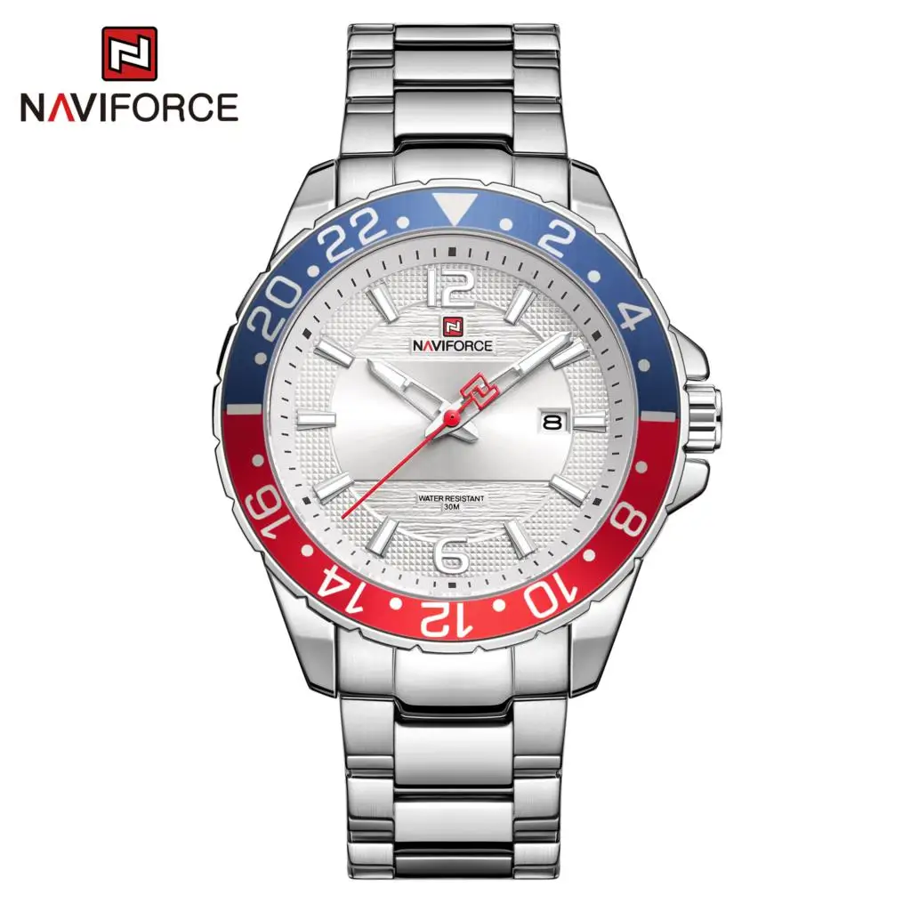 

Watch Men 2022 Top Brand Wristwatch NAVIFORCE Luxury Analog Relogio Masculino 30M Waterproof Stainless Steel Clock New Business