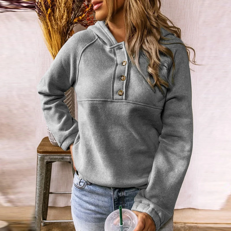 Fashion Autumn Buttoned Hooded Sweatshirt Women Elegant Solid Long Sleeve Pullover Tops Casual Loose Harajuku Hoodies Streetwear
Fashion Autumn Buttoned Hooded Sweatshirt Women Elegant Solid Long Sleeve Pullover Tops Casual Loose Harajuku Hoodies Streetwear
