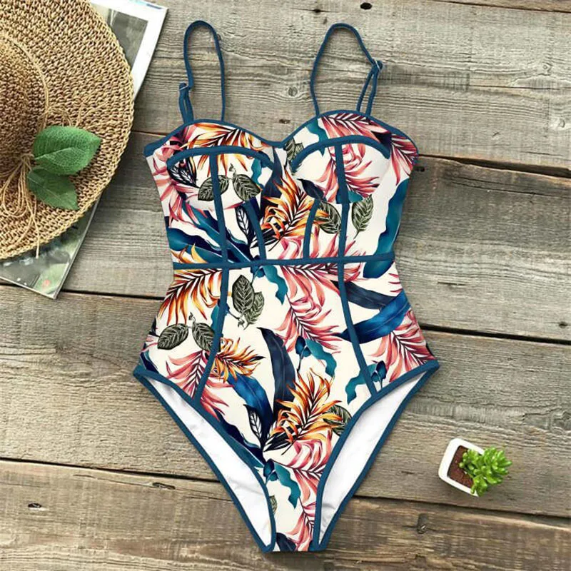 2020 Print One Piece Swimsuit Women Floral Swimwear Bandage Monokini Push Up Bathing Suit Beach Wear Female traje de bano mujer 
2020 Print One Piece Swimsuit Women Floral Swimwear Bandage Monokini Push Up Bathing Suit Beach Wear Female traje de bano mujer
