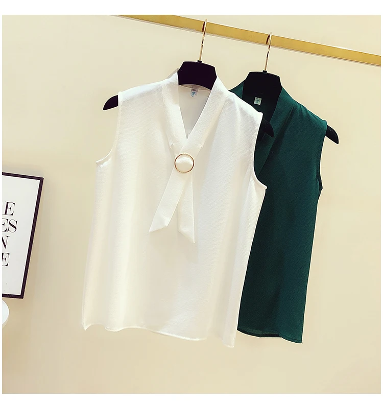 Women V Neck Sleeveless Shirt 2020 Summer Chiffon Blouse Shirts Tops Office Ladies Blouuse Blusas A3245
Women V Neck Sleeveless Shirt 2020 Summer Chiffon Blouse Shirts Tops Office Ladies Blouuse Blusas A3245