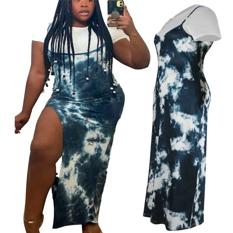 Dress Women Plus Size Summer Casual Slip Dress with White Tshirt Ladies Preppy Streetwear Tie Dye Dresses Wholesale Dropshipping
Dress Women Plus Size Summer Casual Slip Dress with White Tshirt Ladies Preppy Streetwear Tie Dye Dresses Wholesale Dropshipping
