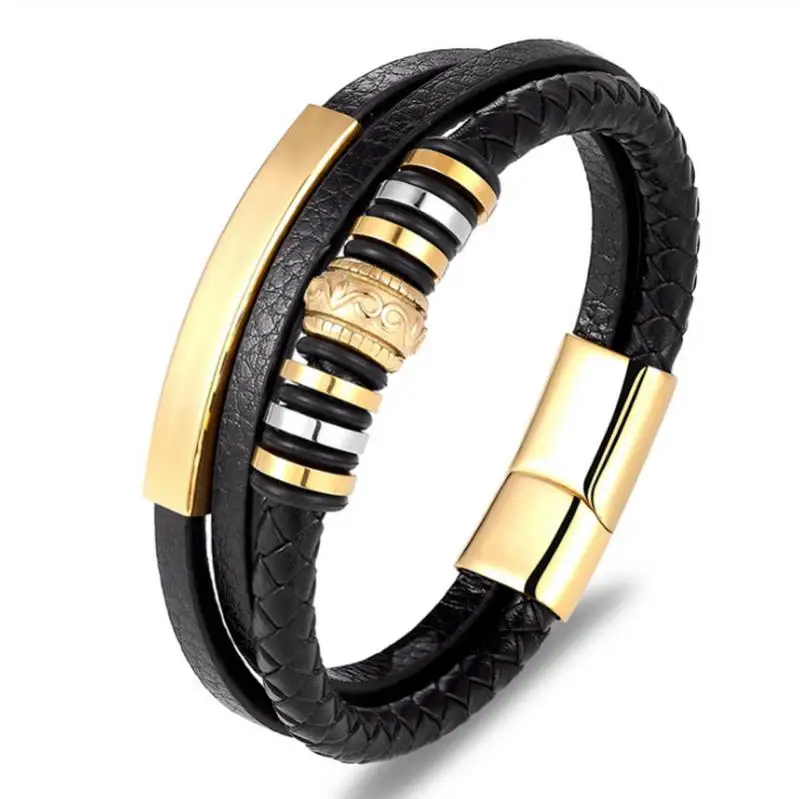 Black Multi-Layer Braided Leather Wrap Bracelet Metal Magnetic Clasp Bracelet for Men Casual Jewelry
Black Multi-Layer Braided Leather Wrap Bracelet Metal Magnetic Clasp Bracelet for Men Casual Jewelry