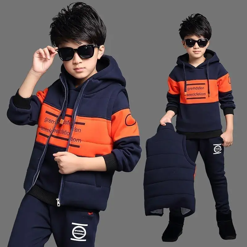 Sports Suit For Boys Girls Outfits Kids Vest+Hoodies+Pants Kids Tracksuit Warm Clothing Sport 3pcs Suit Spring Autumn New 2-12Y
Sports Suit For Boys Girls Outfits Kids Vest+Hoodies+Pants Kids Tracksuit Warm Clothing Sport 3pcs Suit Spring Autumn New 2-12Y